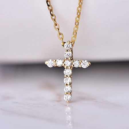 18K Real Gold Plated Diamond Cross Necklace – Cutethingscommin