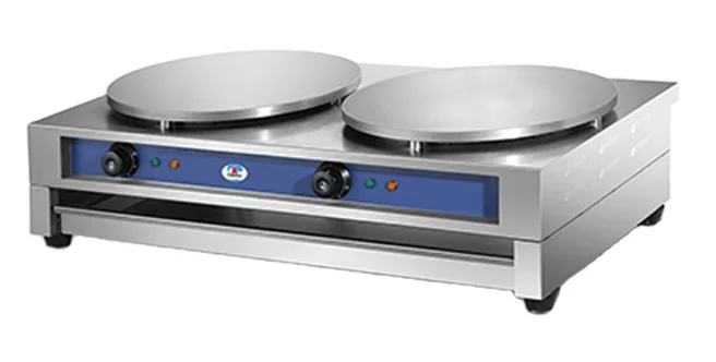Commercial Desktop Crepe Snack Machine Pancake Crepe Maker 2-Head Electric Crepe Machine