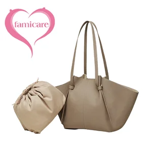 First-Layer Cowhide Large-Capacity Tote Bag Women's Casual Fashionable Bat Wing Satchel Handbag Genuine Leather Waterproof