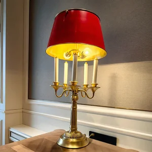 Modern Luxury Desk Lamp Flexible Fabric Shade American Style Copper Home Decorative Night Light Simple Bedside Table Lamp