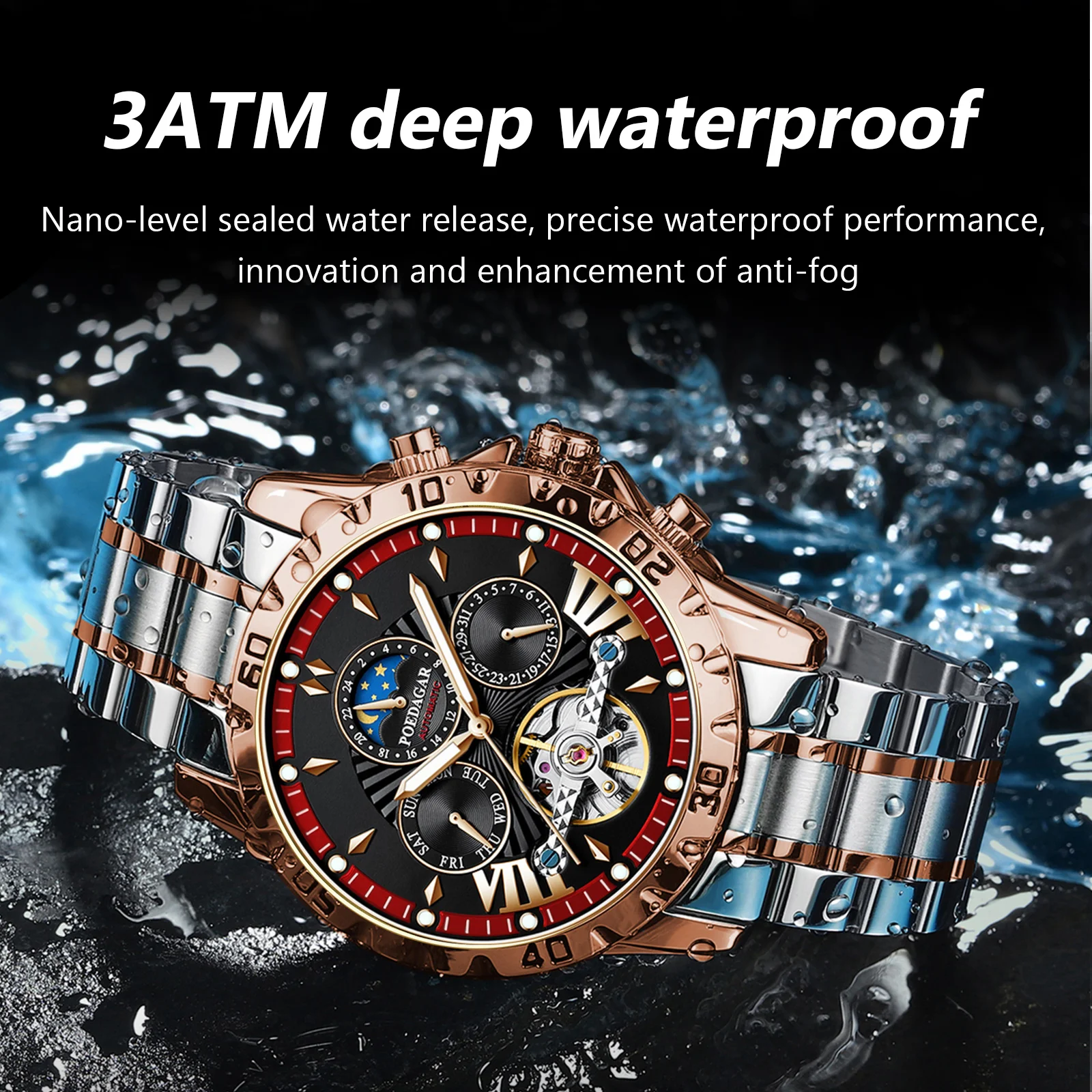 Poedagar 1410 Men's Tourbillon Luxury Watch