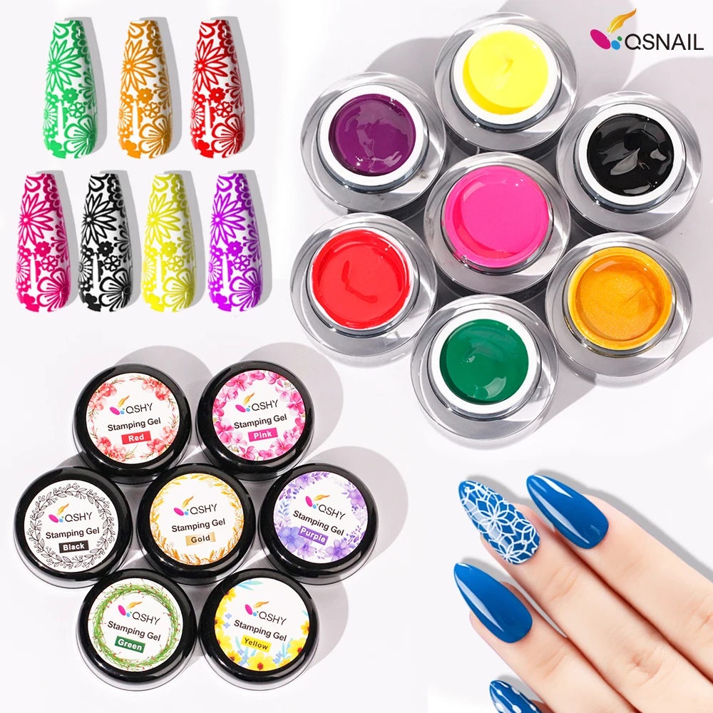 Private Label Multi-Color UV Nail Art Stamping Gel Crayon Option for Nail Painting Gel Paint