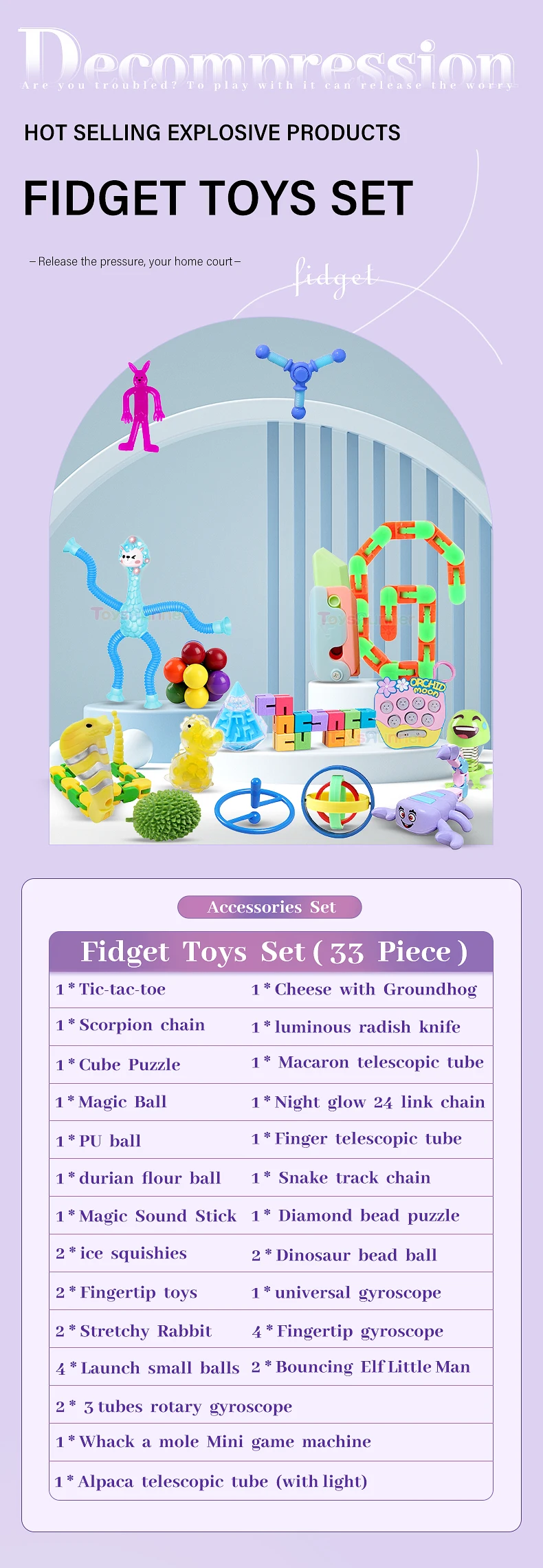 Kids Toys 2024 Cube Fidget Toys Set Spinners Stress Ball Ring 1 Mystry Kids Toys 2024 Cube Fidget Toys Set Spinners Stress Ball Ring 1 Mystry