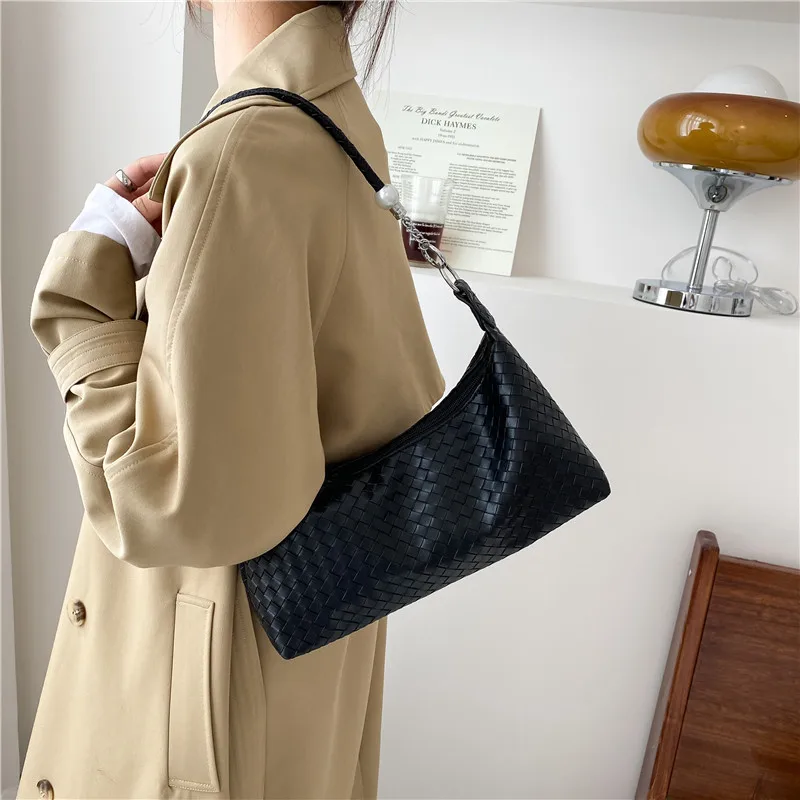 Spring New Woven Fabric Large Capacity Tote Messenger Purse Trendy Korean Bags Women Handbags