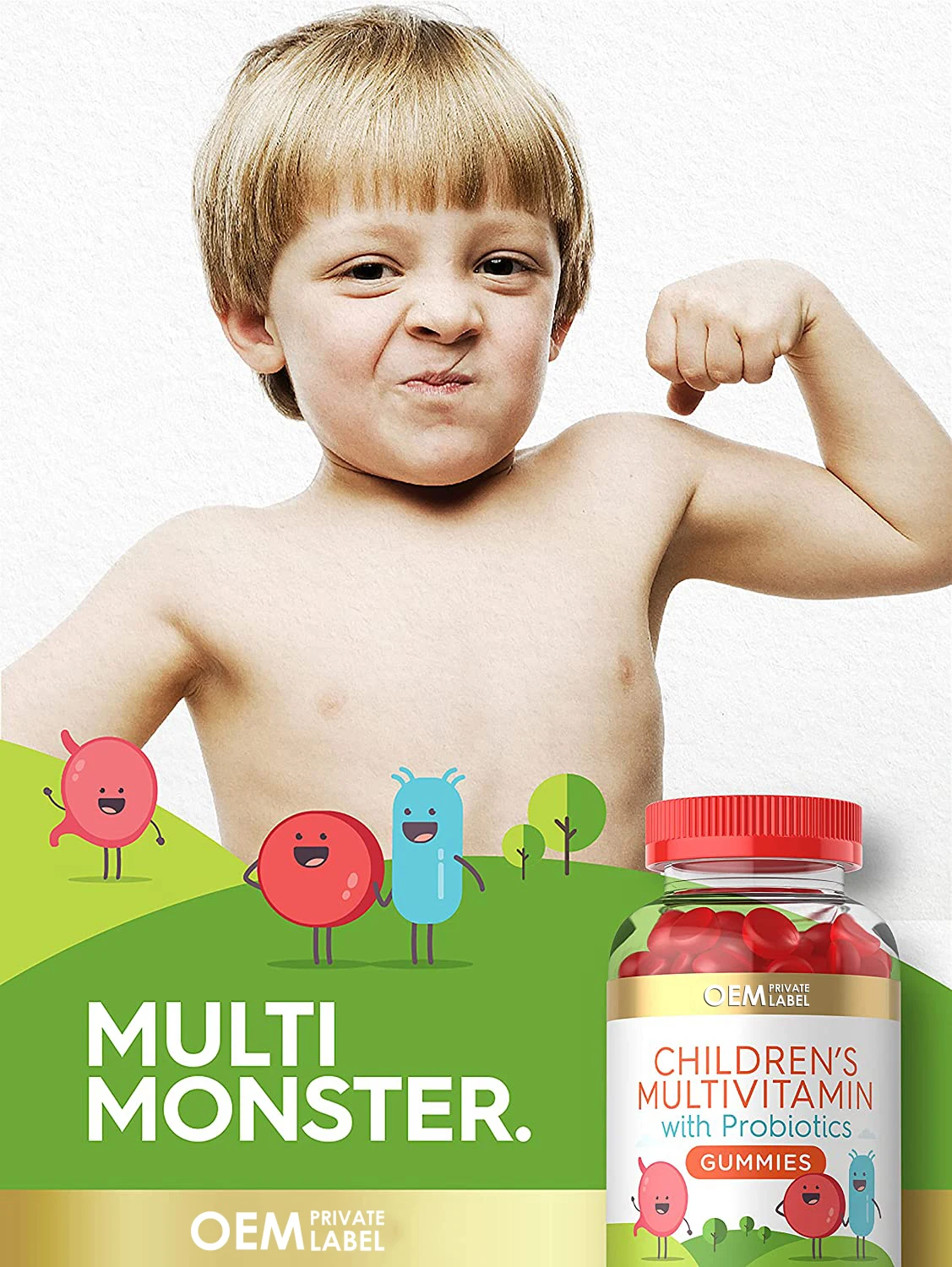 Oem Private Label Children's Multivitamin With Probiotics Gummies