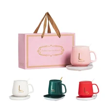 Eco-Friendly 400ml USB Temperature Control Ceramic Cup Warmer Smart Porcelain Coffee Mug for Office Home Use Lianjia Office Desk