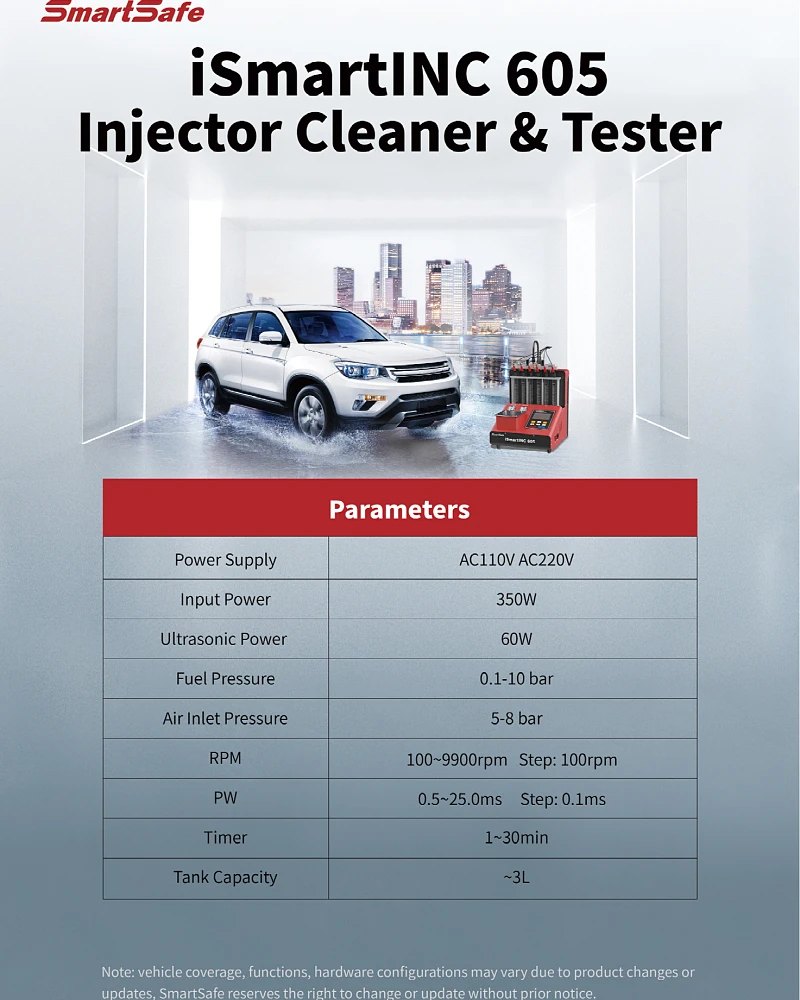 Vehicle Tools Launch CNC 605A Fuel Injector Cleaning Machine for GDI 6 Cylinder Injector Cleaner and Tester