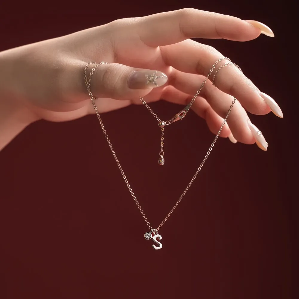 KAKODIY Cute Initial -S- Pendant Necklace for Women as Birthday Gift, Non-tarnishing 5A Zirconia Jewelry detail 1