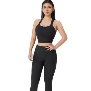 Manufacturer Wholesale Custom Logo 2 Piece High Impact Bra Sportswear Leggings Fitness Women Yoga Wear