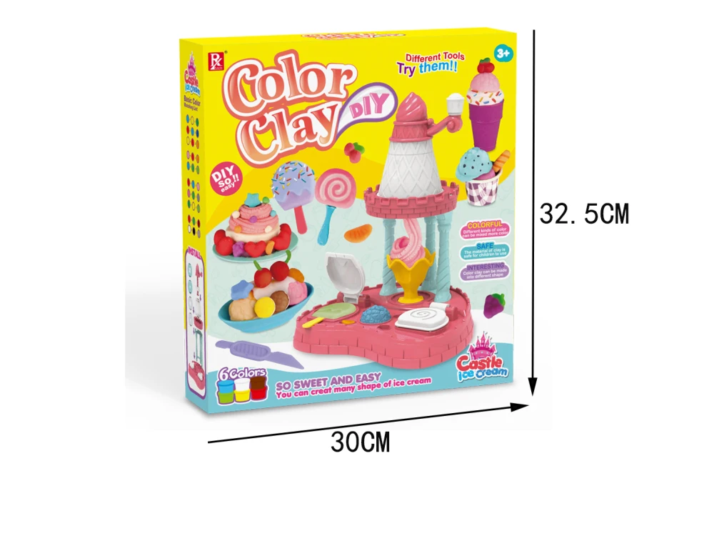 Оптовая продажа, игрушки, новая крутая глина, машина для имитации мороженого, Замок принцессы, игрушки для детей, набор игрушек из пластилина
