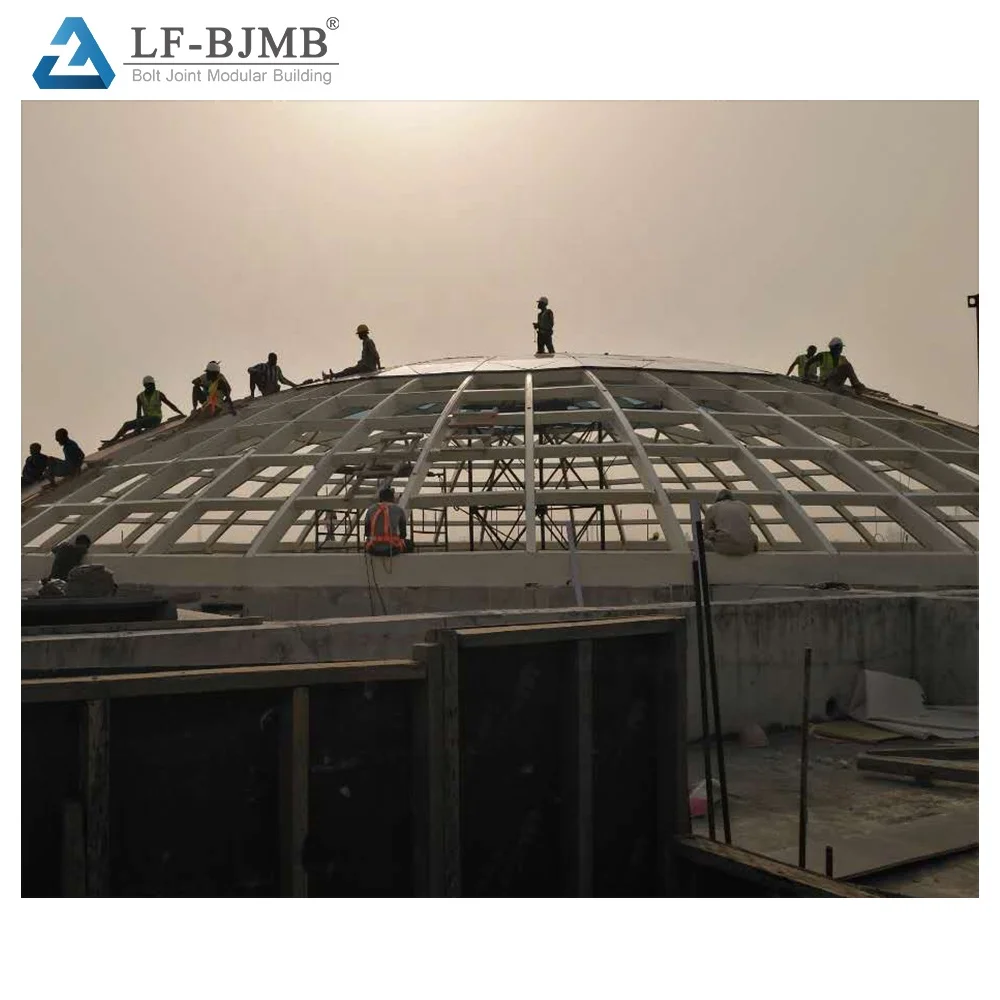 Light Weight Steel Structure Glass Dome Curved Roof for Church Building
