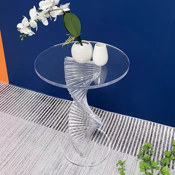 Acrylic rotating small end table