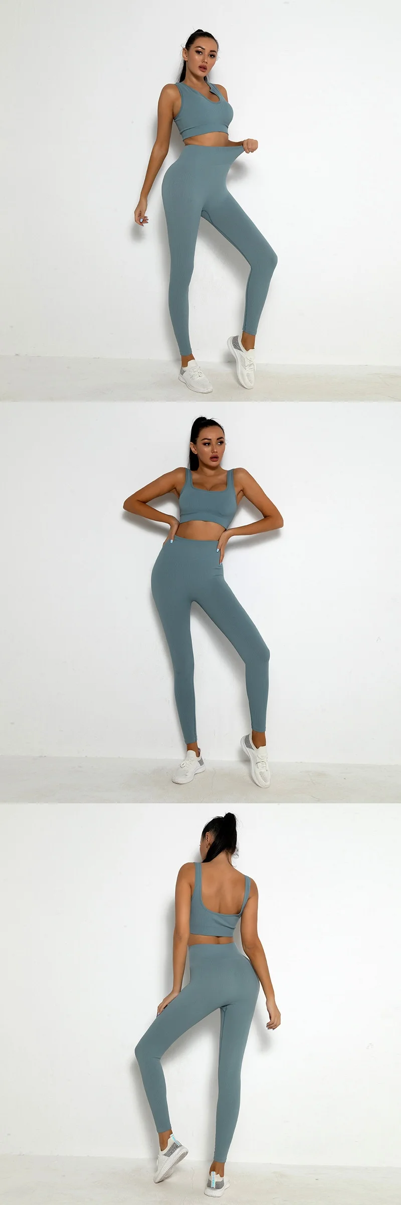 Sports 2 Piece Seamless Wear Gym Fitness Yoga Clothing Activewear Sets Women Sportswear Butt Lift Workout Clothes For Women manufacture