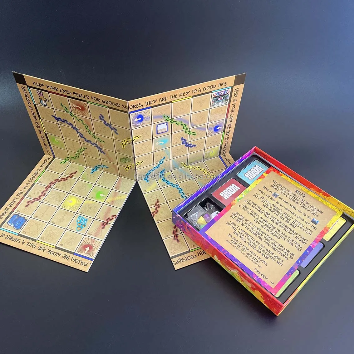 Game Board Manufacturer Custom Printing Foldable Fun Kids Family Board