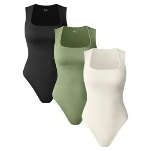 OEM OQQ Brand New Sports Bodysuit Square Neck Sleeveless Ribbed Yoga Jumpsuit Tight Fitting Design