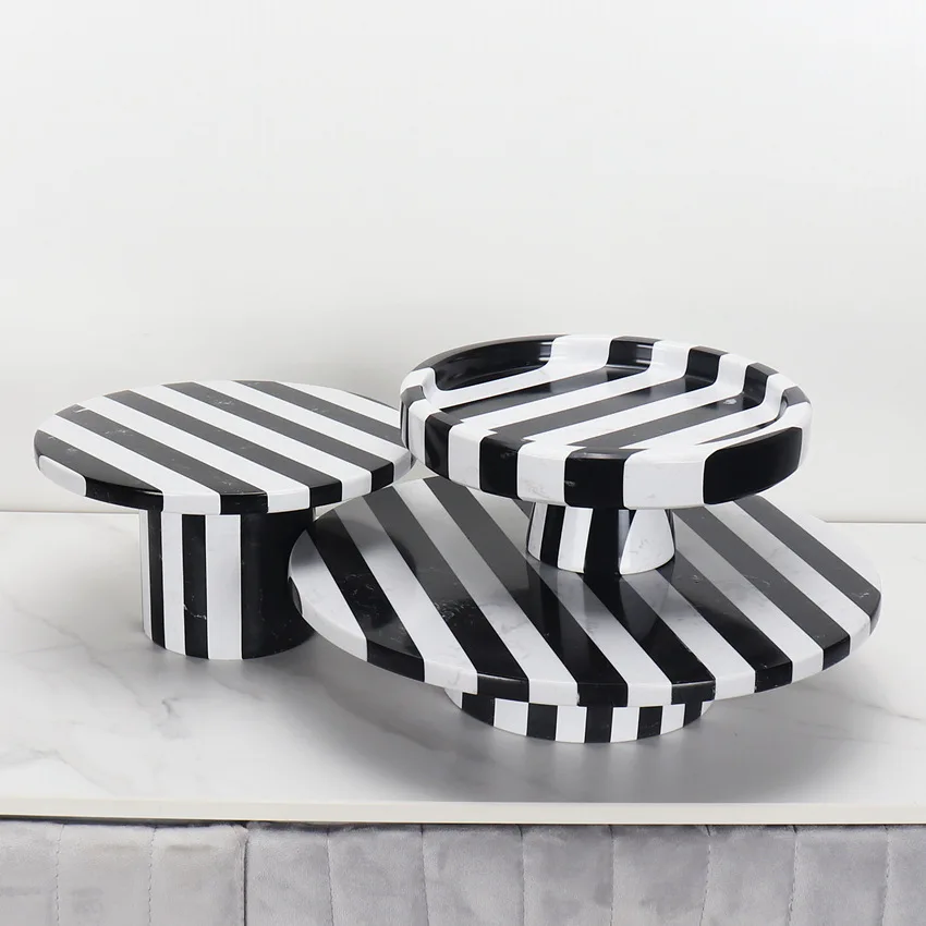 طبق تزيين طاولة الشاي بنمط المنزل الإسكندنافي، حامل كعك بأسلوب إنستغرام، رف عرض، صينية رخامية