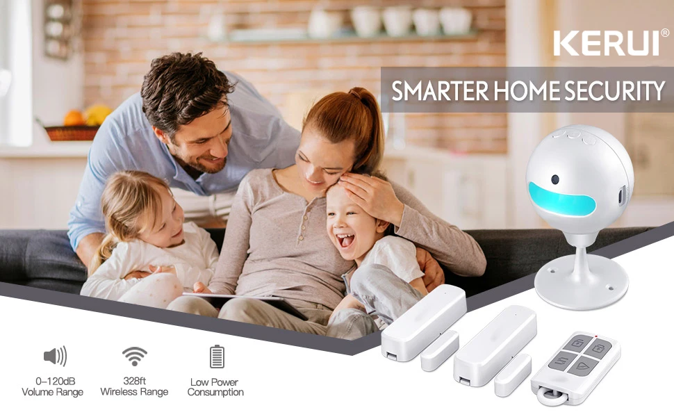 Kerui home security accessories audible and visual alarm security self-defense standalone alarm system