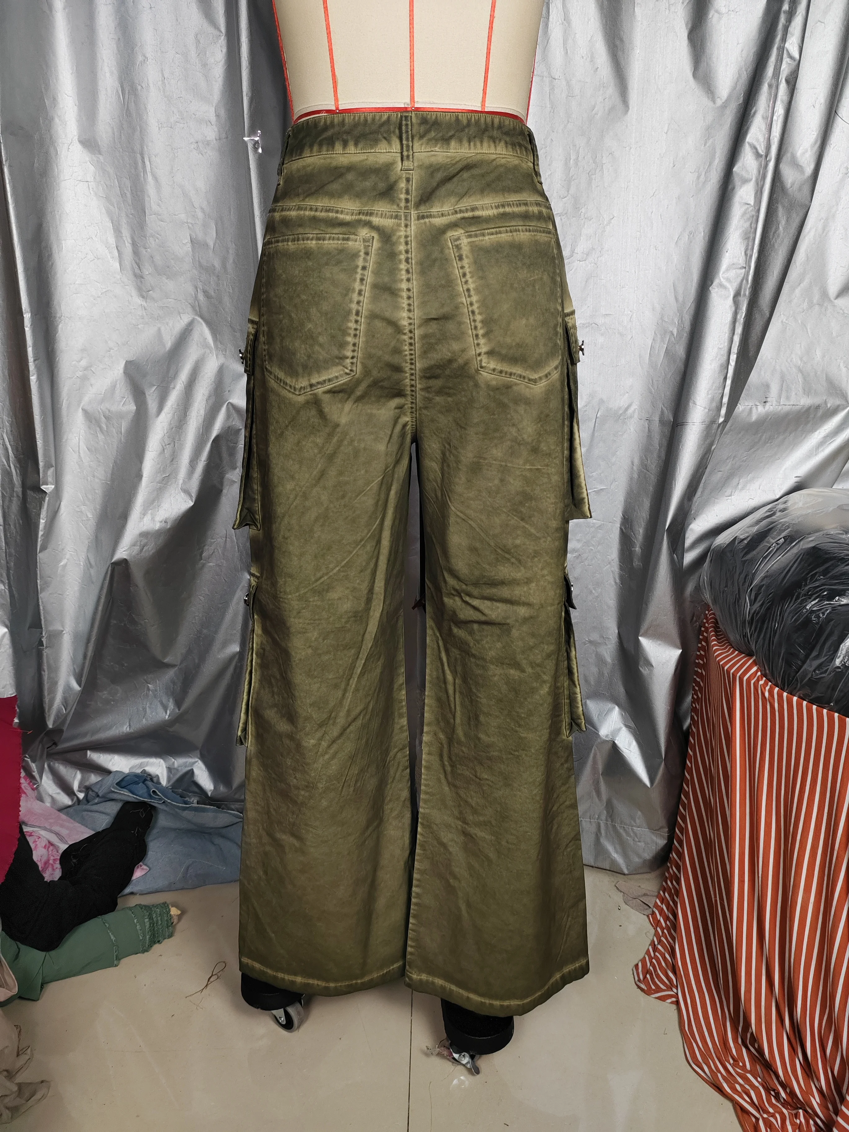 Casual Work Trousers For Ladies Mid-waist Summer Cold-dye With Colored Wash - Image 2