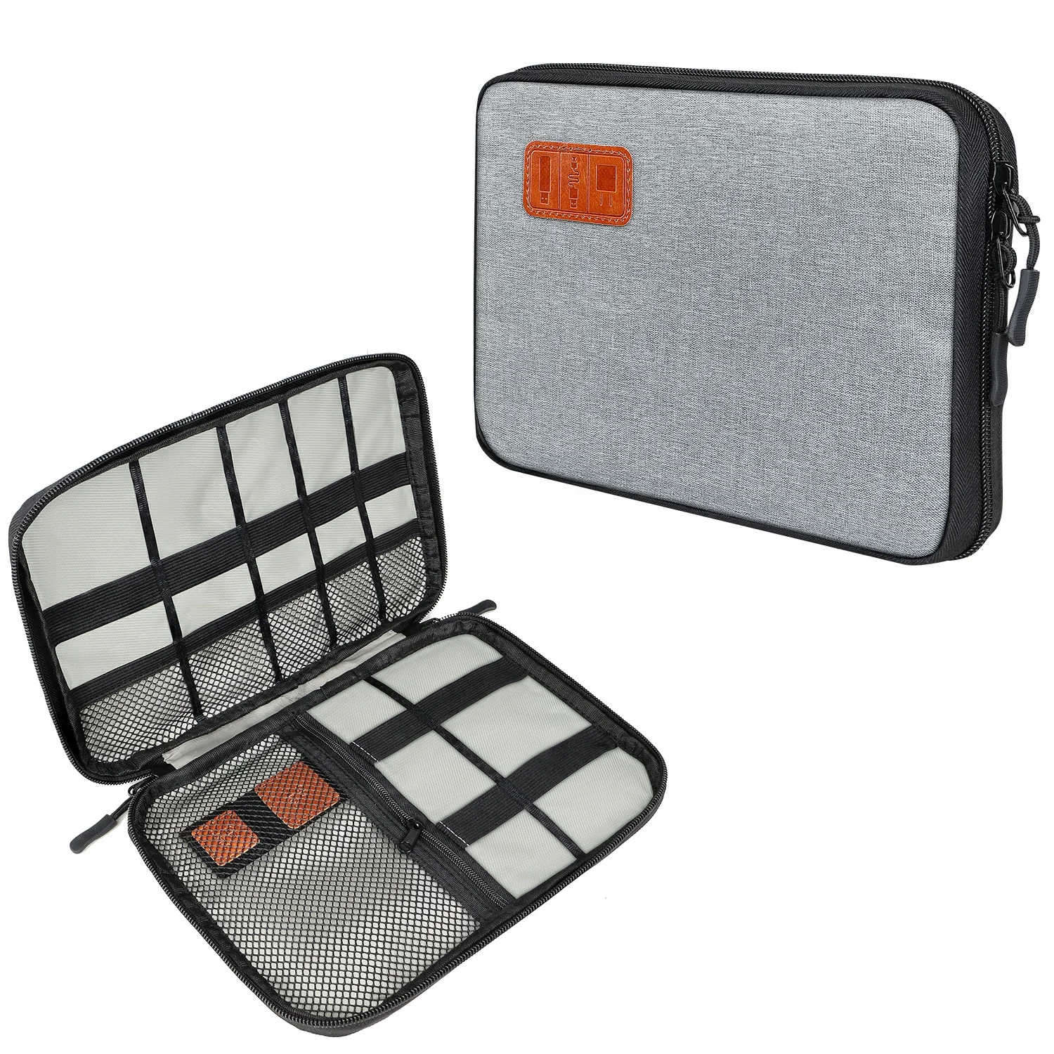 Insten Travel Electronic Case Organizer for Phone Accessories, Cable,  Charger, USB Drive, SD Card (Orange and Gray)