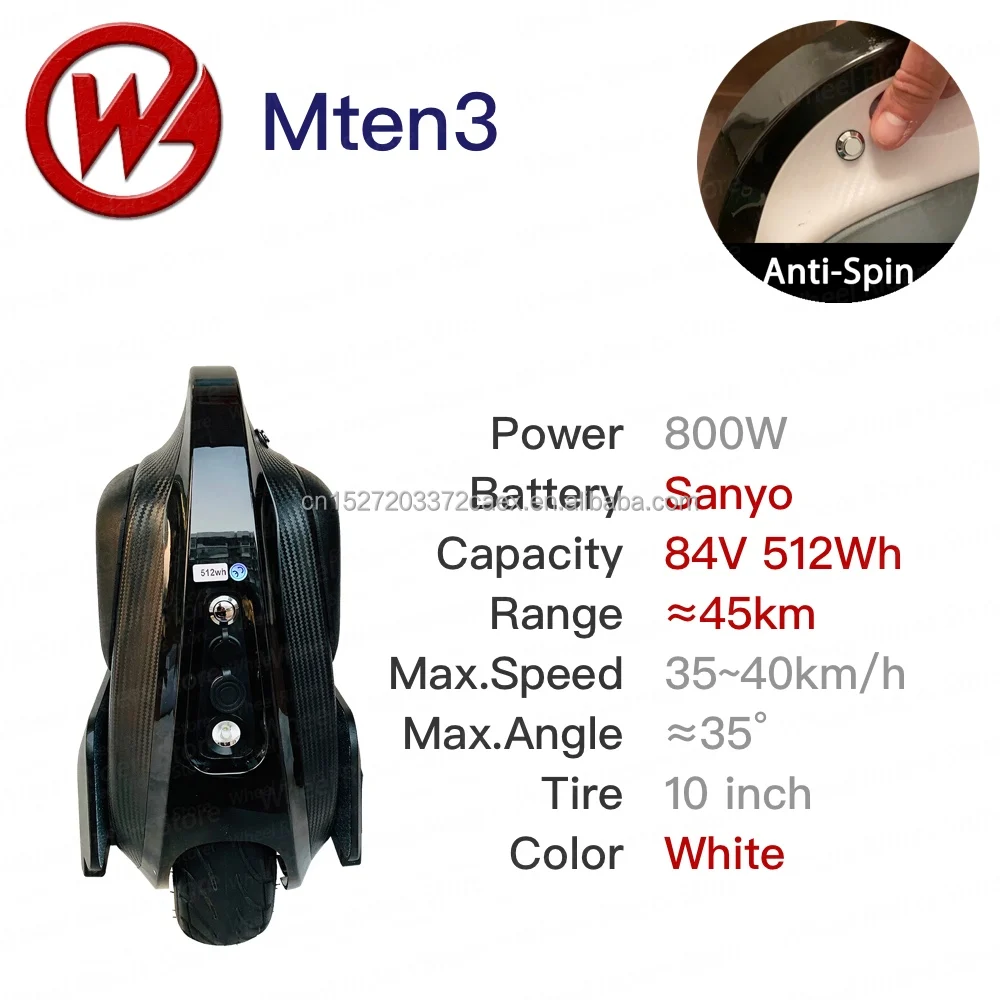 Gotway Mten3 Electric Unicycle - 84V 512wh Power Scooter