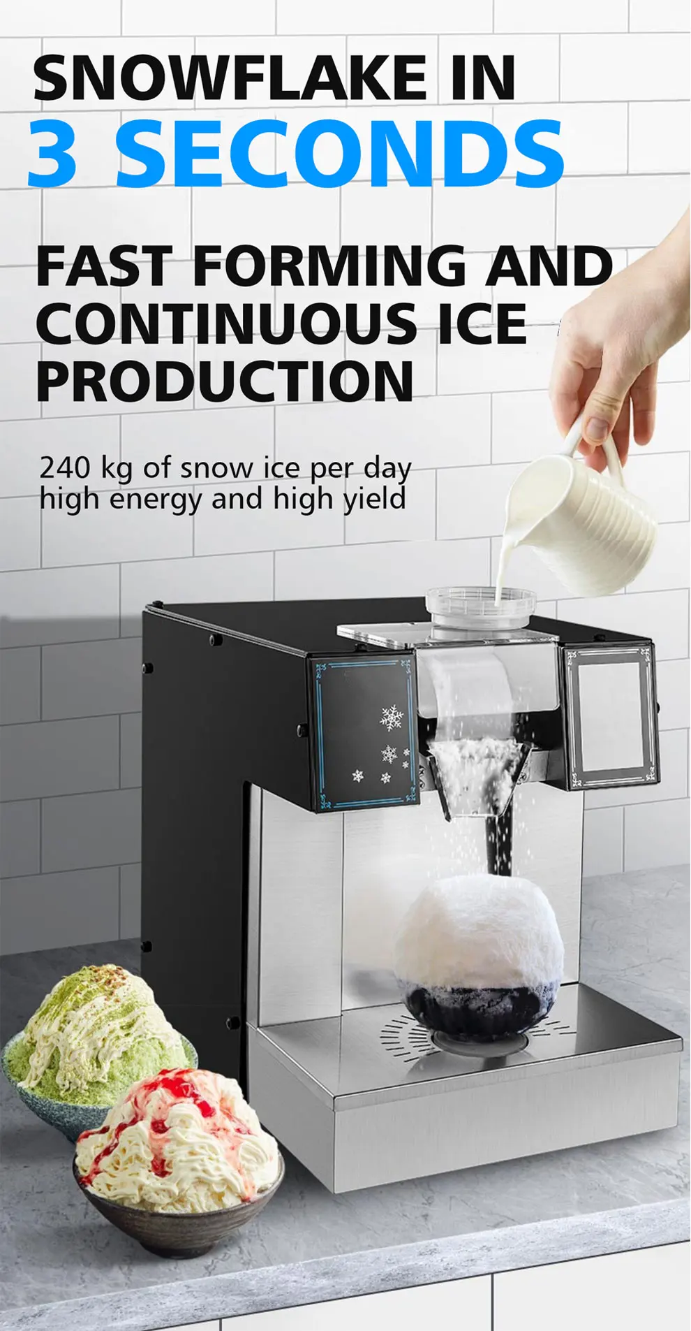 Ice Crusher Snow Flake Ice Machine Automatic Small Machine Snow Ice