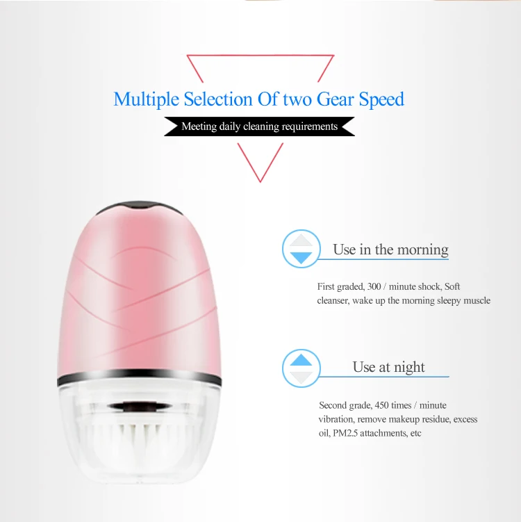 Mini Portable Waterproof Sonic Face Cleansing Washing Massager Brush Electric Silicone Facial Cleanser Brush