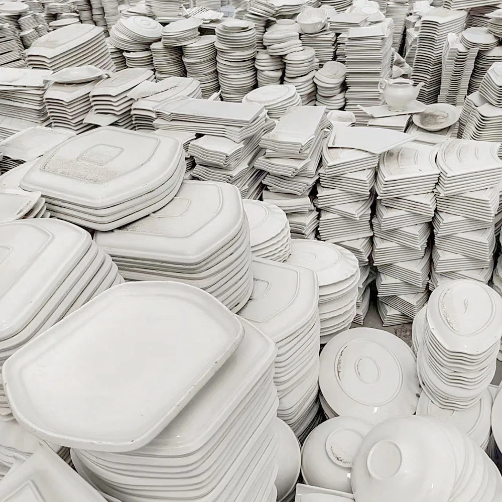 Hot Sell Cheap Price Stock White Ceramic Plate Bowl Cup Saucer Mix Size