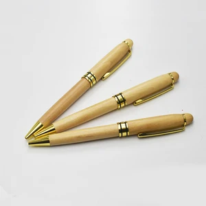 High Quality ECO Friendly Natural Maple Customized Logo Gift Wood Ballpoint Pen