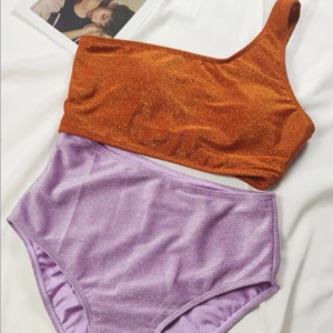 New Style Fashion Show  Custom Glitter Fabric Micro Bikini Swimsuit Beach 2 Piece Colorblock Bikini Set Women