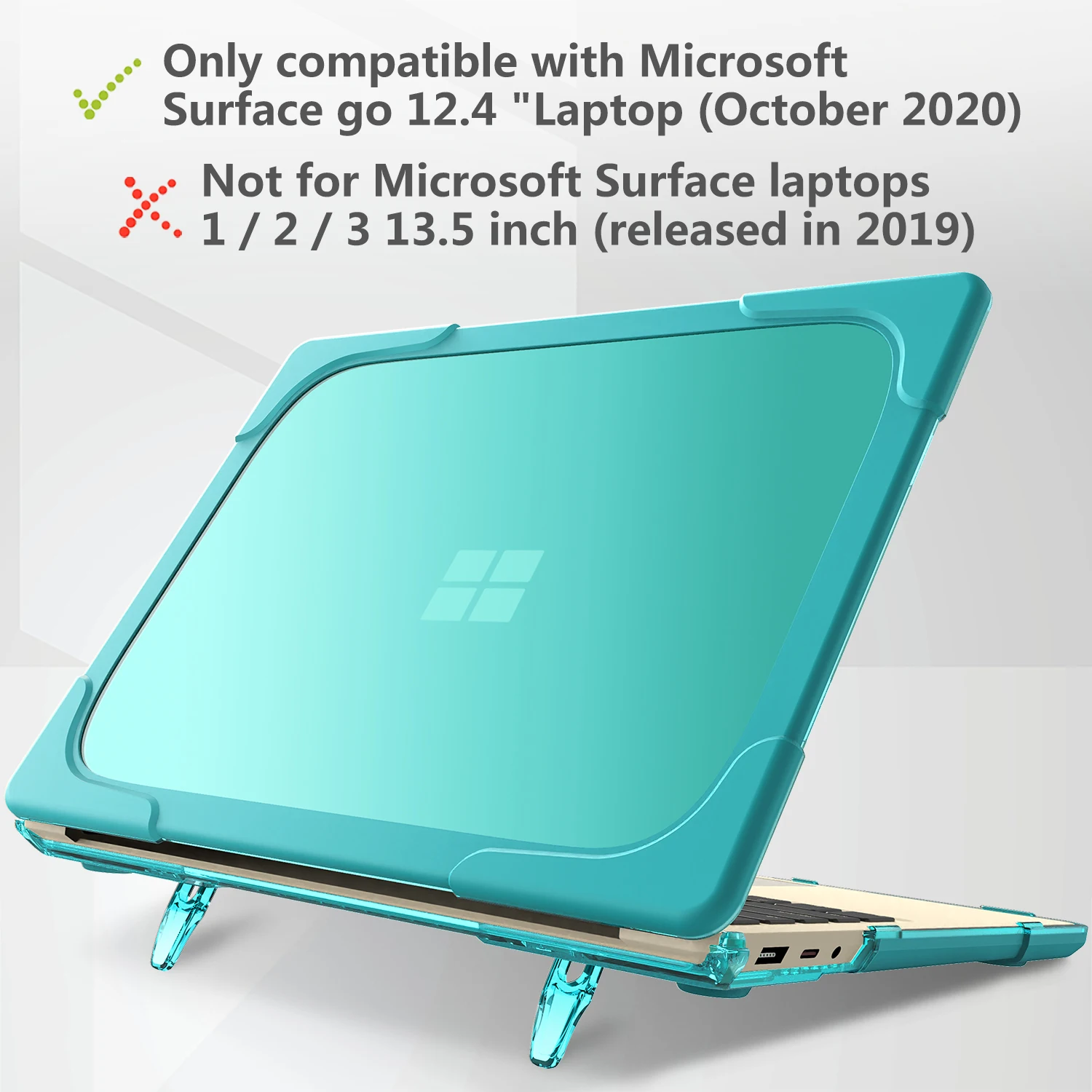 Fold Kickstand Shockproof TPU PC Hard Shell Case for Microsoft - Technical View