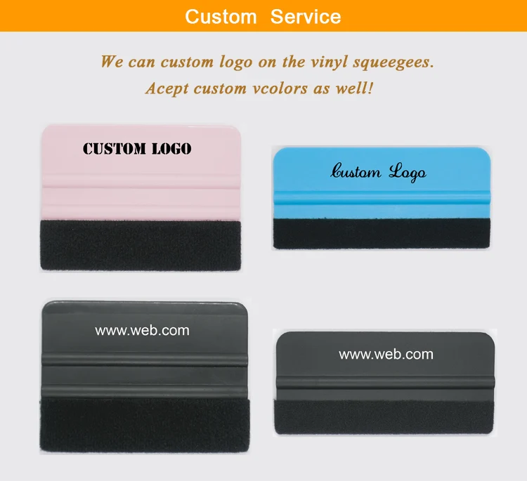 Window Tint Wholesale Custom Black Squeegee Vinyl Wrap Tool Felt Vinyl