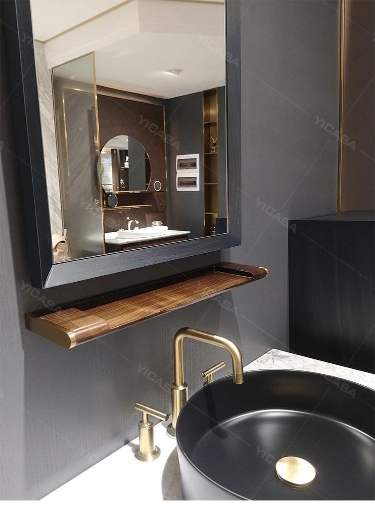 Luxury Hotel Modern Bathroom Furniture Set Calacatta Natural Marble Countertop Bathroom