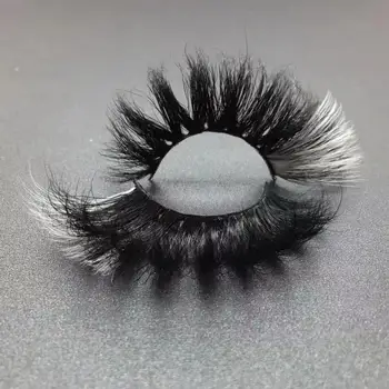 25 mm white colored end lashes mink lashes3d wholesale vendor 20mm colorful lashes with color