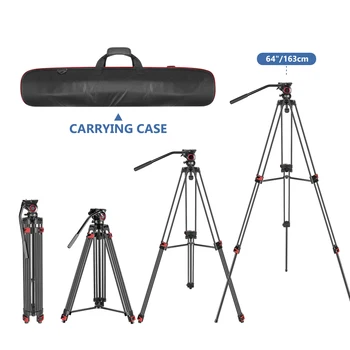 Neewer Professional Heavy Duty Video Camera Tripod Aluminum Alloy with 360 Degree Fluid Drag Head,1/4 and 3/8-inch Quick Shoe detail image