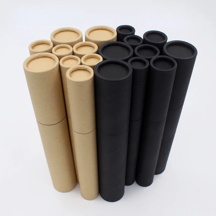 Custom Printed lipstick packaging paper box eco friendly cosmetic containers kraft cardboard paper cans shipping tube boxes 20ml