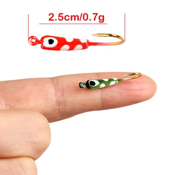 WEIHE 25mm/0.7g Luminous Ice Fishing Hook Mini Lead Fish Hook Root Fishing Hook – Hooks – view 3