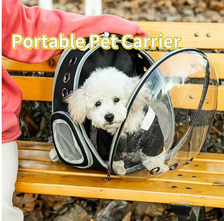 product hot sale portable back expandable cat carrier backpack for cats small puppy cat bubble shape backpack space capsule bag-46