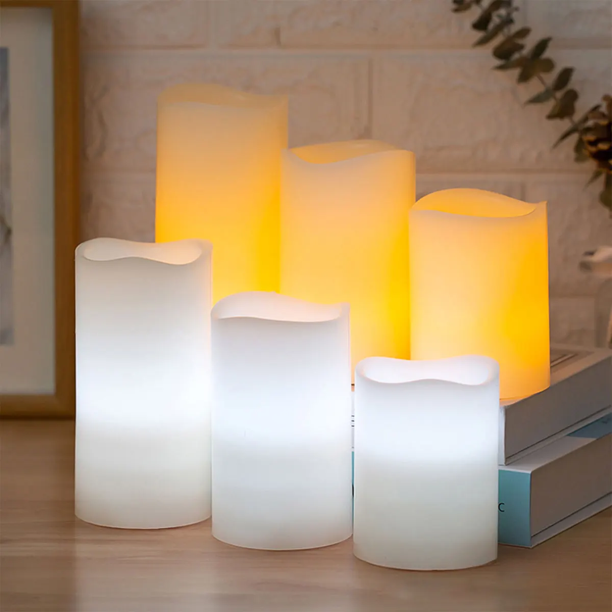 product wave mouth paraffin flameless led candles can be customized with colorful lights remote controlled holiday decor home decor-30