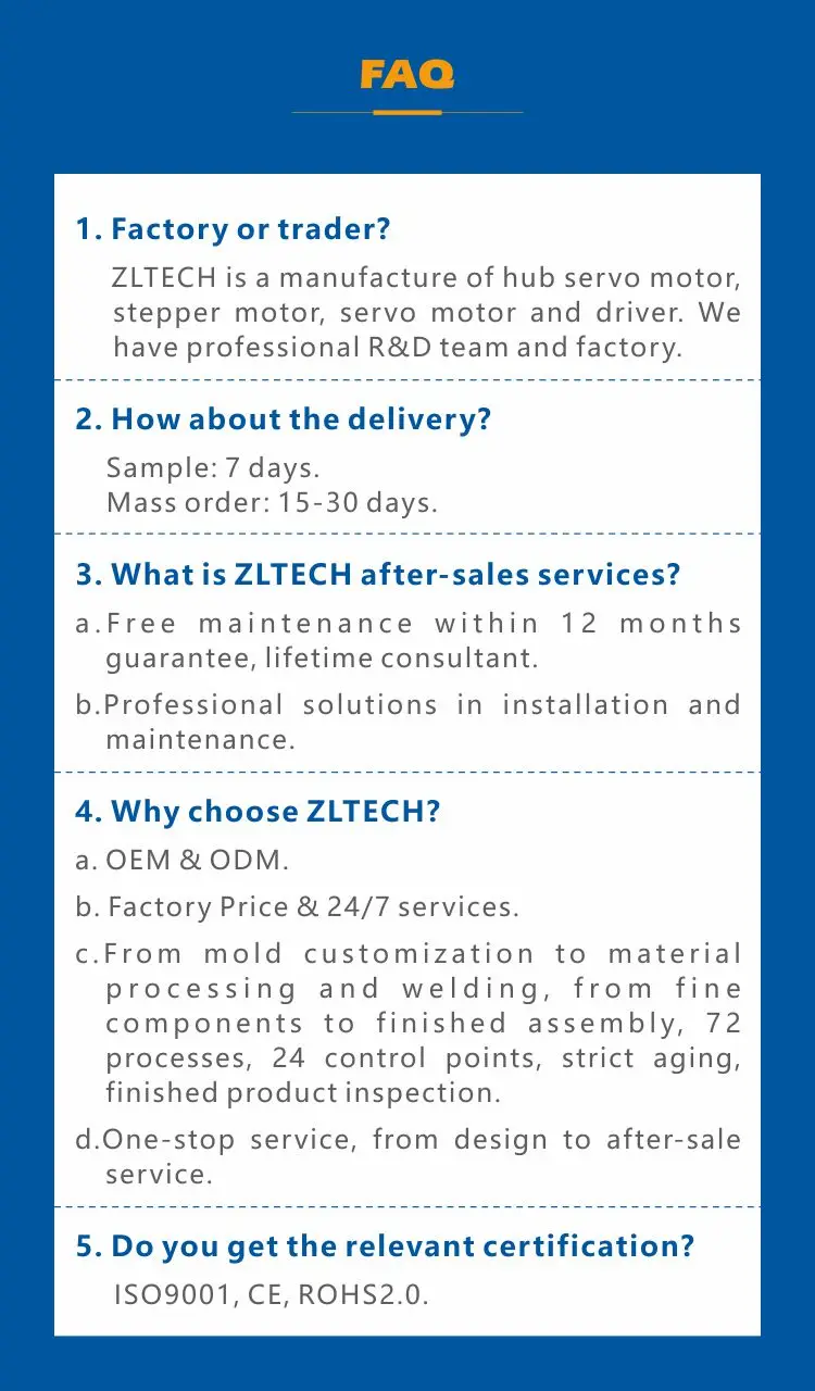 Wheel Hub Servo Motor, ZLTECH, 4.5inch, 24V, 200W - detail 30
