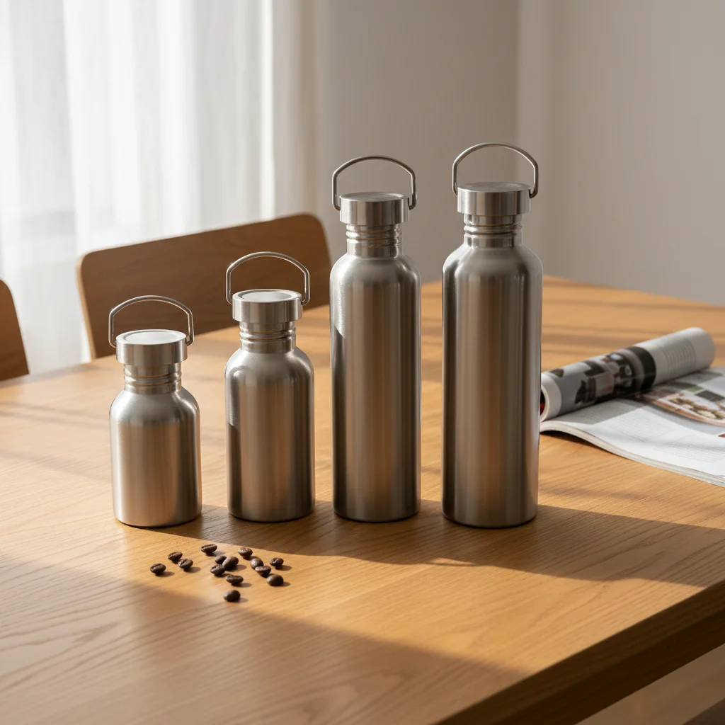 American-style Wide-Mouth Stainless Steel & PP Large-Capacity Sports Bottle with Handle Portable Hiking Water Bottle