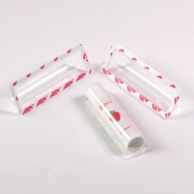 Plastic Clear Chapstick Lip Balm Blister Tray Adhesive Back Pet Pvc Pp