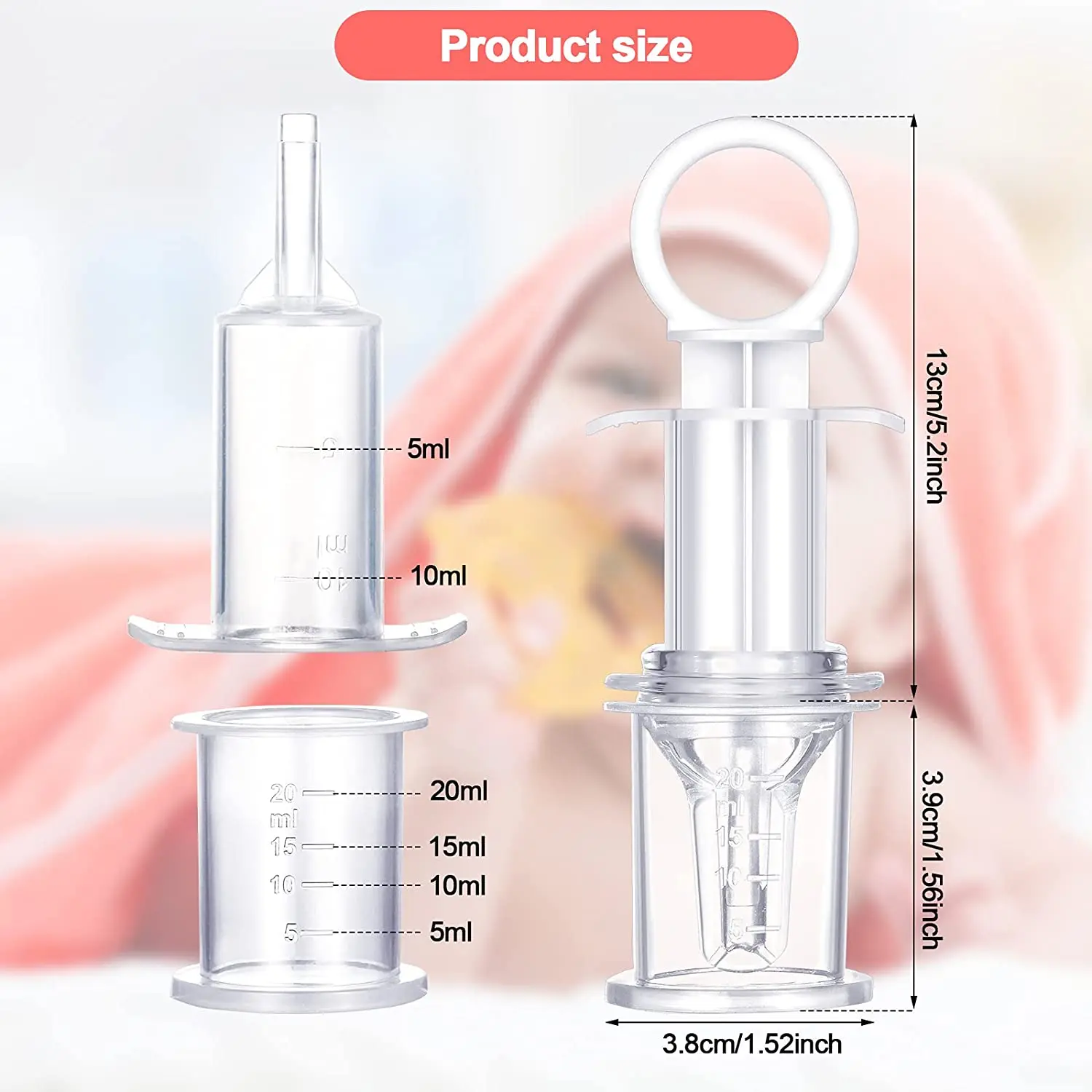 haakaa Baby Oral Feeding Syringe, Pacifier Liquid Medicine Dispenser with  Oral Syringe, Infant Baby Oral Syringe & Dispenser, Newborn Baby Syringe