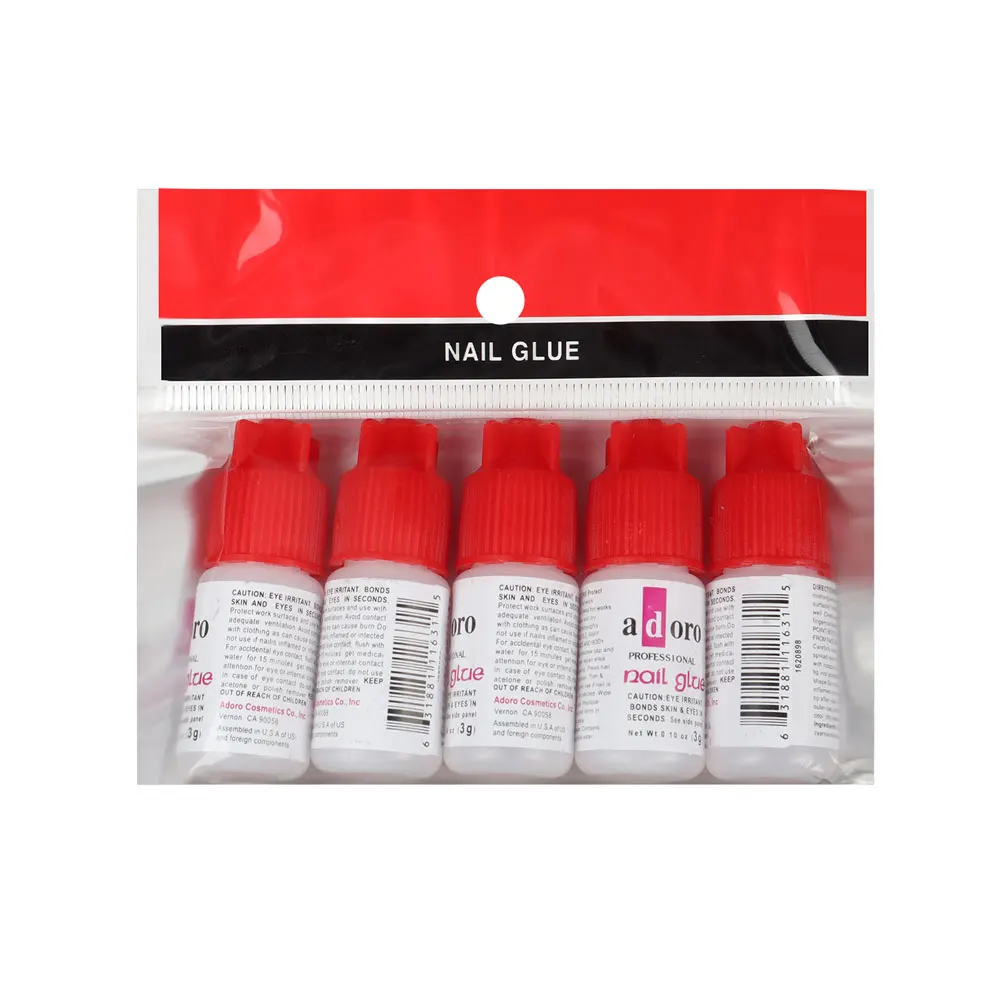 5pcs Set Nail Art Glue Fast Dry Acrylic Manicure Glue Fingernail