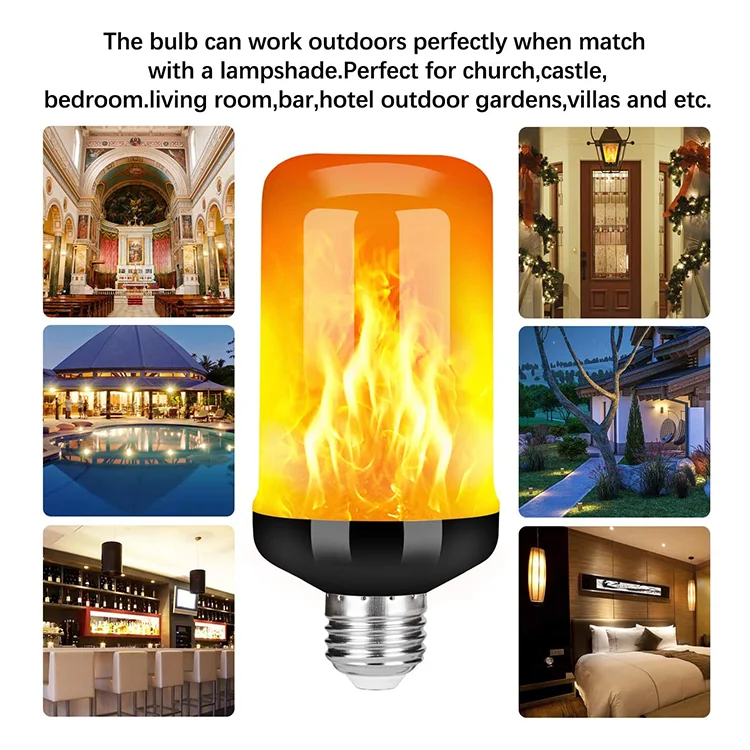 Simulation Flame Lamp LED Flame Effect Fire Light Bulbs Flickering Emulation Decor Lamp Christmas Decorationlights Light