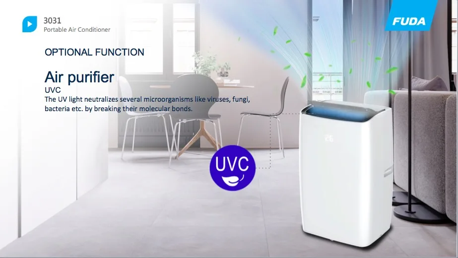 18000BTU 16-20K Cooling & Heating Hot Selling UVC purifier Floor Standing Home Household WIFI Portable Mobile air conditioner