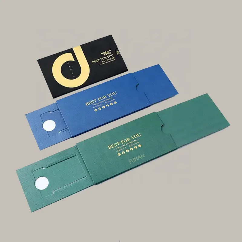 Custom Design Push and Pull Card Holder Sliding Pulling Sleeve Boxes  Pulling Credit Card Box Slide Out Card Packaging