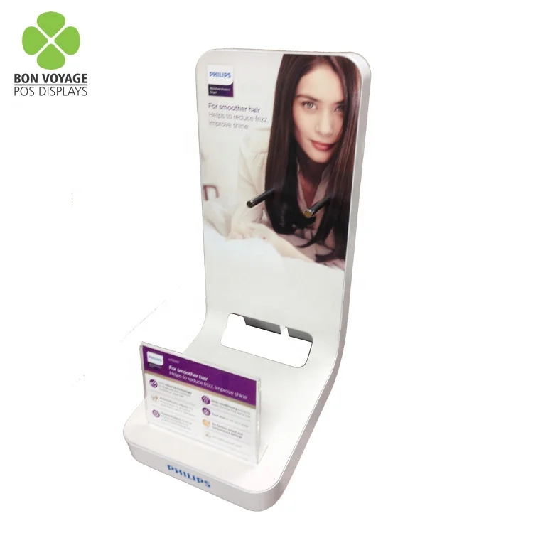 Retail Store POS POP up Countertop Acrylic Holder Hair Dryer Electronic Products Metal Display Stand