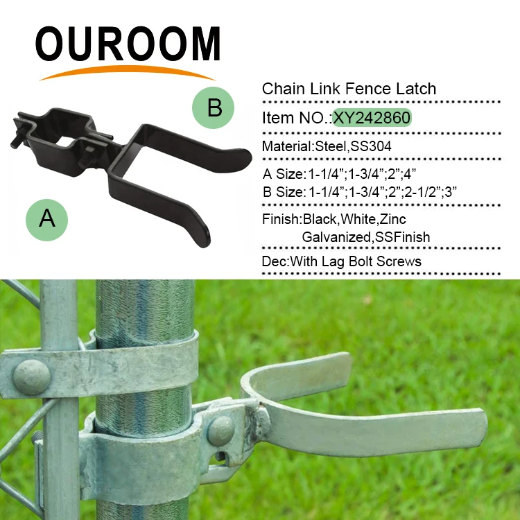 Wall Mount Chain Link Fence Gate Fork Latch Galvanized Chain Link Fence