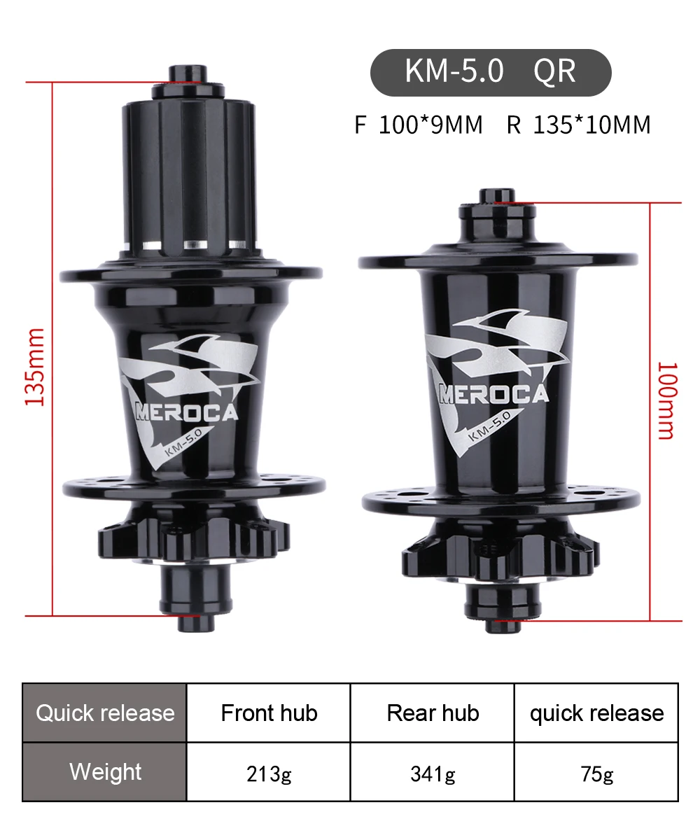 thumbnail image 2 of MIRODO Mountain Bike Front Rear Hubs 36 Holes Aluminum Alloy Disc Brake Hubs Quick Release 100/135mm Thru Axle 100/142mm 6-Pawls 120-Clicks 2/4 Bearings For HG 7-12 Speed Cassettes(Black,QR/Front 2 of 12