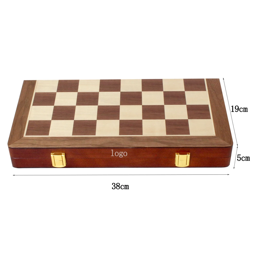 Inlaid Wooden Chess Set With Folding Chess Board,Staunton Chess Pieces